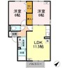 メゾンポルテ 2LDKの間取り