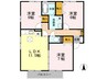 リビングタウン吉成B棟 3LDKの間取り