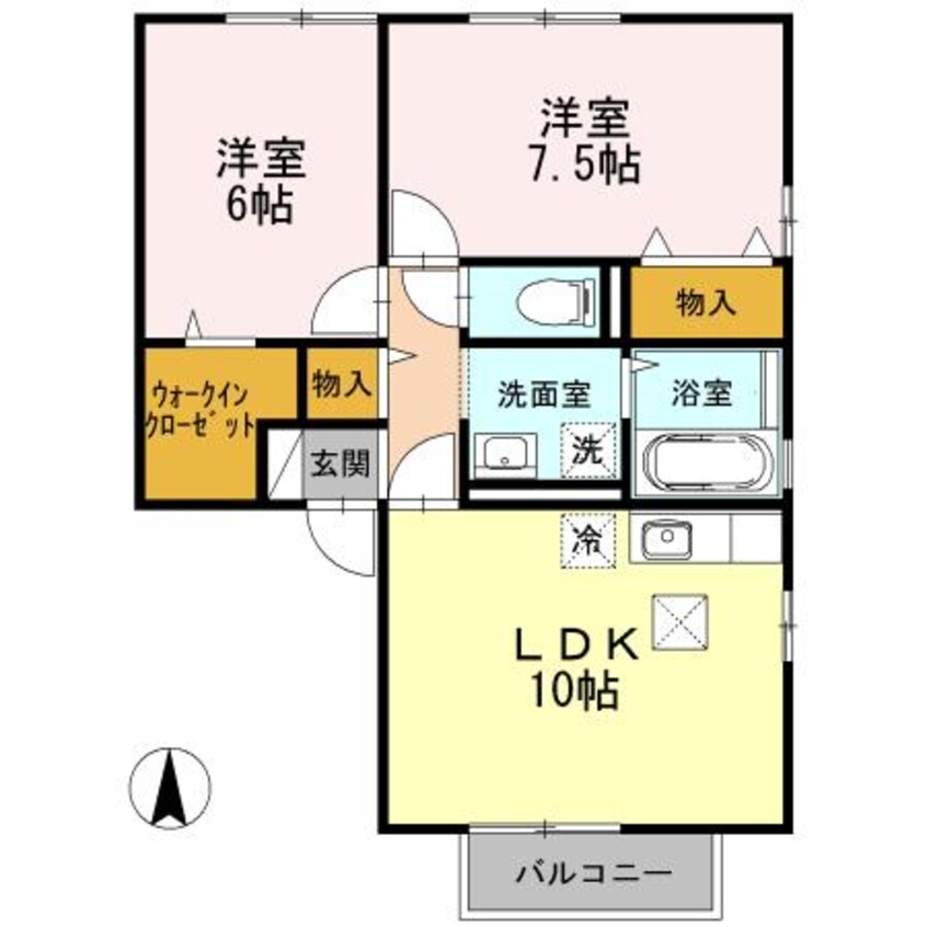 間取図 リビングタウン吉成B棟