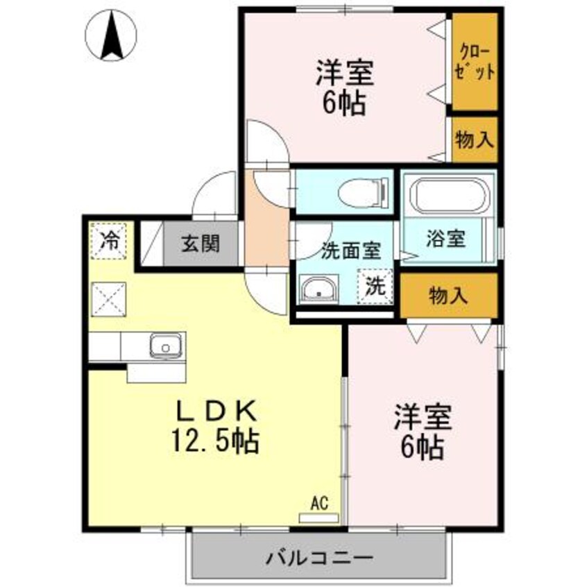 間取図 リビングタウン吉成C棟