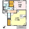 セジュールアルファＡ棟 1LDKの間取り