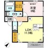 セジュールアルファＡ棟 1LDKの間取り