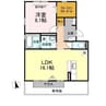 フェリーチェ立川B棟 1LDKの間取り