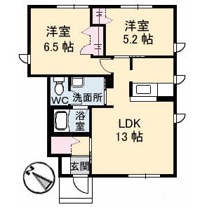 ヒルリッジ 2LDKの間取り