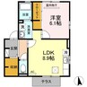 クレシエンドＡ棟 1LDKの間取り