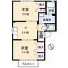 シャロン　Ⅰ棟 2DKの間取り