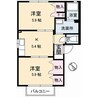 シャロン　Ⅰ棟 2DKの間取り