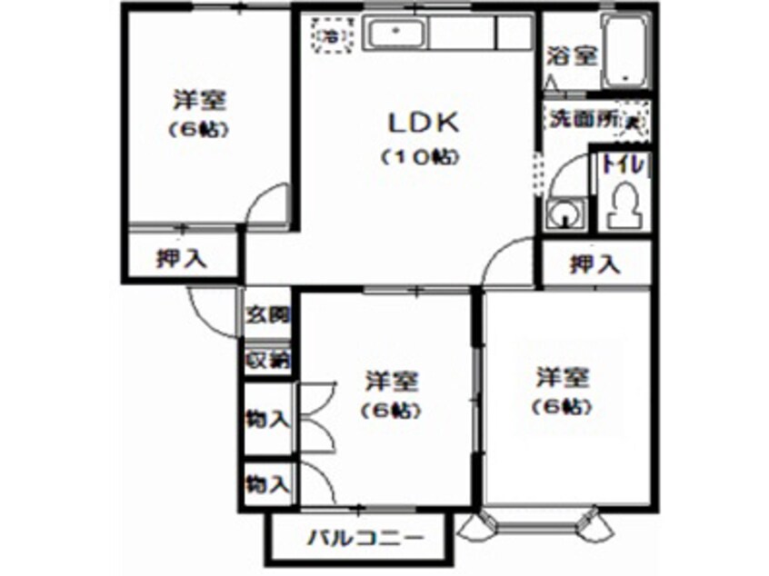 間取図 タウンアローズ68