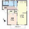 エバーコンフォートＤ棟 1LDKの間取り