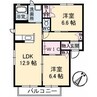 オーチャードＣ棟 2LDKの間取り