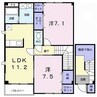アベニールＫ　Ａ棟 2LDKの間取り