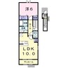 ラックヴィラⅡ　Ｂ棟 1LDKの間取り