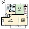カーサ　リベル 2LDKの間取り