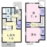 ハーヴェスト的場Ⅵ 2LDKの間取り
