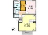 ボンボヌール 1LDKの間取り