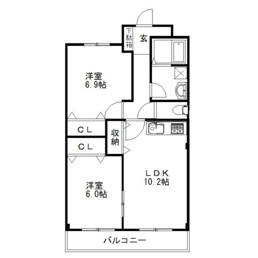 間取図 クレージュあさひ