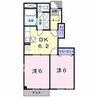 ボンヌ・シャンスⅢ 2DKの間取り