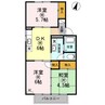 ハイツ万葉　A棟 3DKの間取り