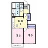 いちごハウスα 2DKの間取り