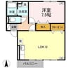 ヴィラージュ桂Ⅰ棟 1LDKの間取り