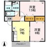 ヴィラージュ桂Ⅰ棟 2DKの間取り
