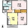 ヴィラージュ桂Ⅰ棟 2DKの間取り