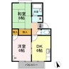 アーバンツインピア2棟 2DKの間取り