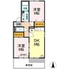 ハイツポプラ 2DKの間取り