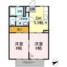 グロースK 2DKの間取り