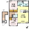コマースグローリーⅢ 1LDKの間取り