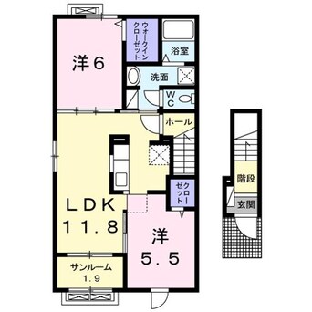 間取図 シュプレイム　A