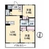 グランフォルス和 2LDKの間取り