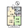ラ・メール　 2DKの間取り