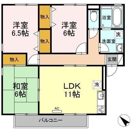 間取り図 ハイカムール米原　A棟