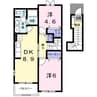 メゾンボヌールA 2DKの間取り