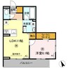 富士マンション 1LDKの間取り