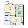 コーポYAHATA 2DKの間取り