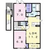 クレール・リードⅣ 2LDKの間取り