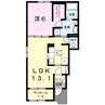 トライブB 1LDKの間取り