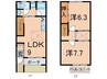 メゾナ　ルウェ 2LDKの間取り