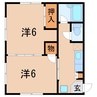 フジコーポラス2 2Kの間取り