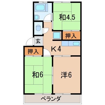 間取図 鳥谷野コーポラス