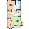 椿山ハイツ 2LDKの間取り