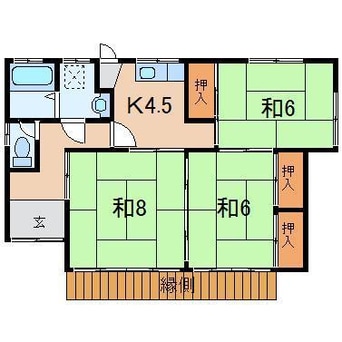 間取図 高野貸家（渡利）