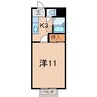 カーサミナミII 1Kの間取り