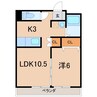 アンソレイユ 1LDKの間取り