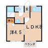 ガーデンプレイス 1LDKの間取り