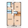 エッセンシャル小倉寺 2DKの間取り