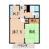 ハイツ東舞子 2Kの間取り