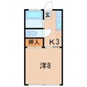 田部屋ハイツ 1Kの間取り